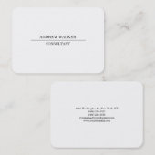 チュビーエレガントプロフェッショナルプレーンシンプルホワイト 名刺 (正面/裏面)