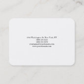 チュビーエレガントプロフェッショナルプレーンシンプルホワイト 名刺 (裏面)