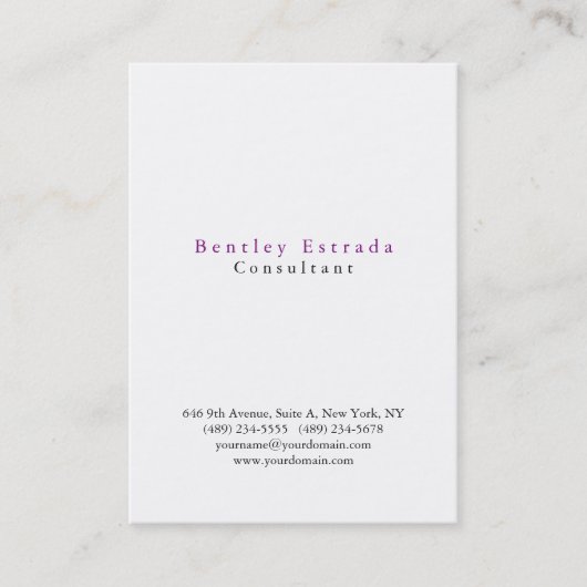 チュビースタイリッシュプレーンシンプルプロフェッショナル 名刺 (正面)