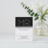 チュビーモダン白黒グレービジネスカード 名刺 (スタンド正面)