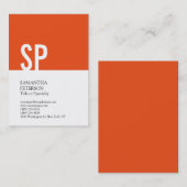 チュビーモノグラムオレンジホワイトプロフェッショナル 名刺 (正面/裏面)