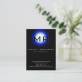 チュビーモノグラムブラックブルービジネスカード 名刺 (スタンド正面)