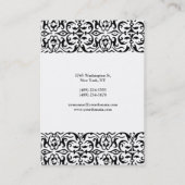 チュビー白黒クラシカル華美プロフェッショナル 名刺 (裏面)