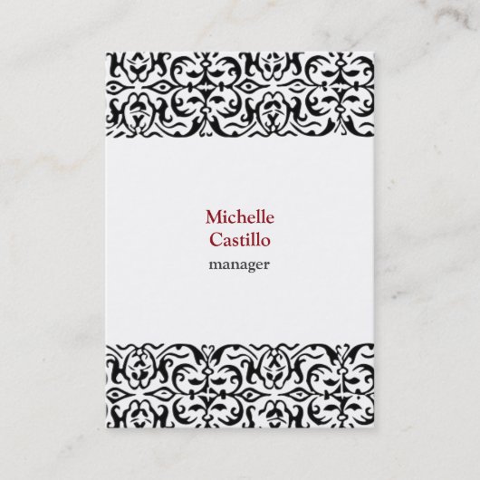 チュビー白黒クラシカル華美プロフェッショナル 名刺 (正面)