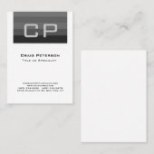 チュビー縦型白黒モノグラム名刺 名刺 (正面/裏面)