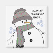 チュビー雪だるま付きおもしろいことわざ マグネット (正面)