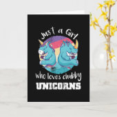 チュビー・ユニコーン・リノを愛する少女 カード (黄色い花)
