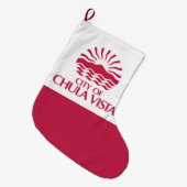 チュラビスタ州旗(カリフォルニア州) ラージクリスマスストッキング (正面 (吊り時))