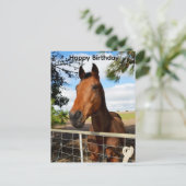 チュリップ ブラウン ベイ ホース 誕生日 ポストカード (スタンド正面)