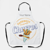 チュロスナックヴィンテージデザートレトロ通り食品 エプロン (正面)