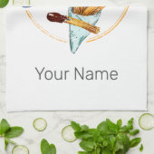 チュロスナックヴィンテージデザートレトロ通り食品 キッチンタオル (折り畳み)