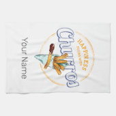 チュロスナックヴィンテージデザートレトロ通り食品 キッチンタオル (横)