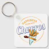 チュロスナックヴィンテージデザートレトロ通り食品 キーホルダー (正面)