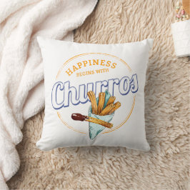 チュロスナックヴィンテージデザートレトロ通り食品 クッション