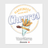 チュロスナックヴィンテージデザートレトロ通り食品 シール (シート)