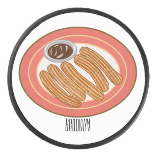 チュロ漫画イラストレーション アイスホッケーパック