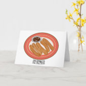 チュロ漫画イラストレーション カード (黄色い花)