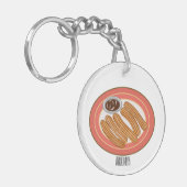 チュロ漫画イラストレーション キーホルダー (正面左)