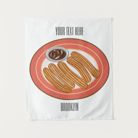 チュロ漫画イラストレーション タペストリー (正面)