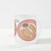 チュロ漫画イラストレーション フロストグラスマグカップ (正面右)