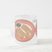 チュロ漫画イラストレーション フロストグラスマグカップ (正面左)