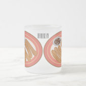 チュロ漫画イラストレーション フロストグラスマグカップ (中央)