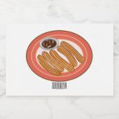 チュロ漫画イラストレーション フードラベル (シングルラベル)