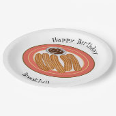 チュロ漫画イラストレーション ペーパープレート (アングル)