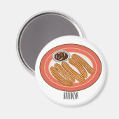 チュロ漫画イラストレーション マグネット (正面/裏面)