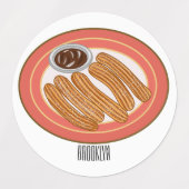 チュロ漫画イラストレーション ラベル (デザイン2)