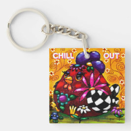 チュンお洒落クファンキーフローラチキンカラフル キーホルダー