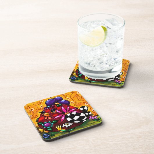 チュンお洒落クファンキーフローラチキンカラフル コースター (右側)