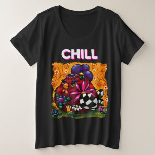 チュンお洒落クファンキーフローラチキンカラフル プラスサイズTシャツ