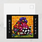 チュンお洒落クファンキーフローラチキンカラフル ポストカード (正面/裏面)