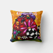 チュンお洒落クファンキーフローラチキンパーソナライズされた クッション (正面)