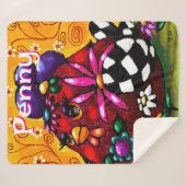 チュンお洒落クファンキーフローラチキンパーソナライズされた シェルパブランケット (正面(横))