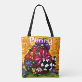 チュンお洒落クファンキーフローラチキンパーソナライズされた トートバッグ (裏面)