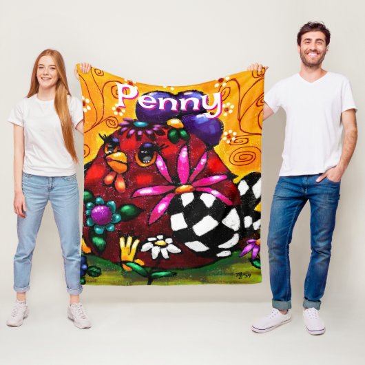 チュンお洒落クファンキーフローラチキンパーソナライズされた フリースブランケット (インサイチュ)