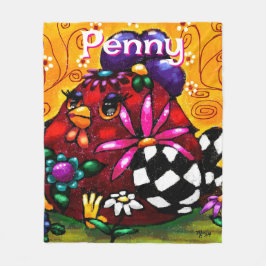 チュンお洒落クファンキーフローラチキンパーソナライズされた フリースブランケット