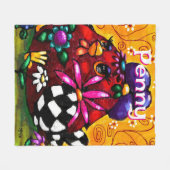 チュンお洒落クファンキーフローラチキンパーソナライズされた フリースブランケット (正面(横))