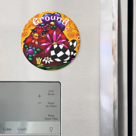 チュンお洒落クファンキーフローラチキンパーソナライズされた マグネット (インサイチュ (冷蔵庫))