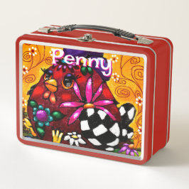 チュンお洒落クファンキーフローラチキンパーソナライズされた メタルランチボックス