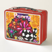 チュンお洒落クファンキーフローラチキンパーソナライズされた メタルランチボックス (裏面)