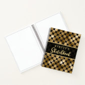 チュンキエレガント金ゴールドサークルグリッターSketchbook ノートブック (内部)