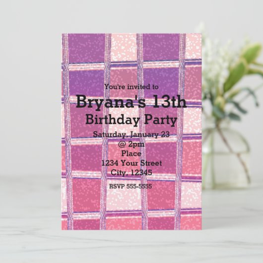 チュンキーシックグリッタースクウェアズグラムパーティの招待状 招待状 (スタンド正面)