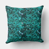 チュンキーブルーアクアグリッツグリッタークリスマス クッション (裏面)