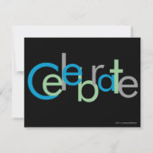 チュンキーブロックブルーブラックバチュラーパーティ招待状 招待状 (裏面)