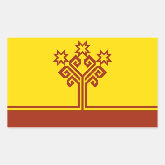 チュヴァシ共和国の旗 長方形シール (正面)