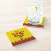 チュヴァシ語の旗 ガラスコースター (アングル)