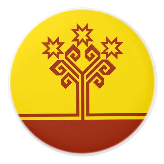 チュヴァシ語の旗 セラミックノブ (正面)